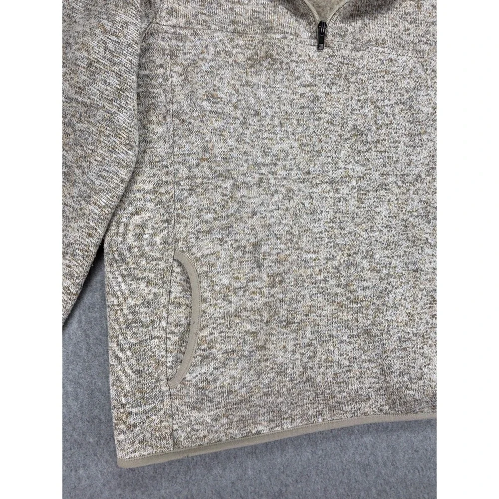 Thread & Supply Oatmeal Quarter Zip Fleece Pullover L Cozy Minimalist Outdoor - Picture 4 of 10